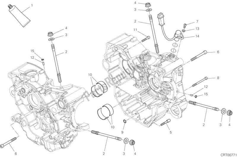 All parts for the 10a - Half-crankcases Pair of the Ducati Monster 821 USA 2020